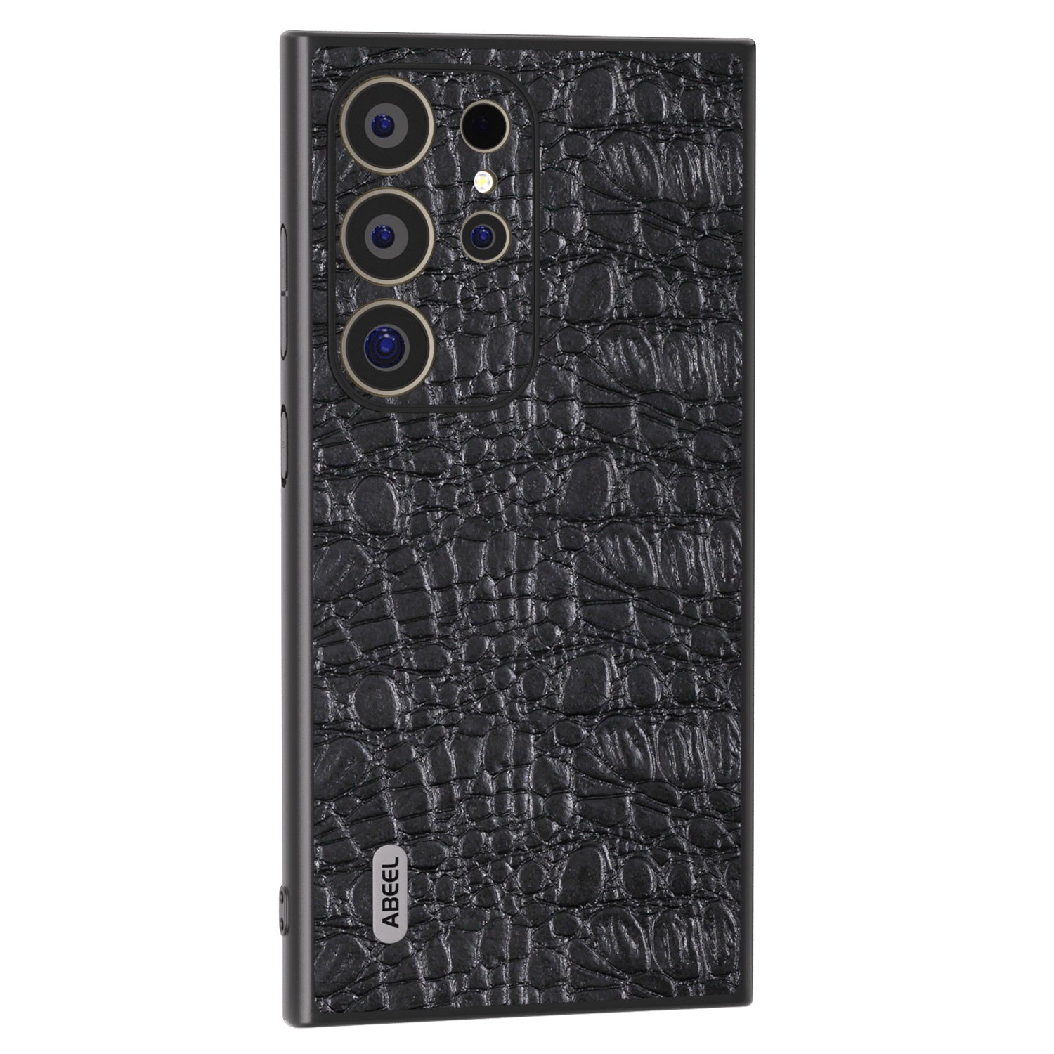 ABEEL For Samsung Galaxy S24 Ultra Case Canopy Texture Genuine Cow Leather Back Cover Camera Protection - Black ABEEL For Samsung Galaxy S24 Ultra Case Canopy Texture Genuine Cow Leather Back Cover Camera Protection - Black